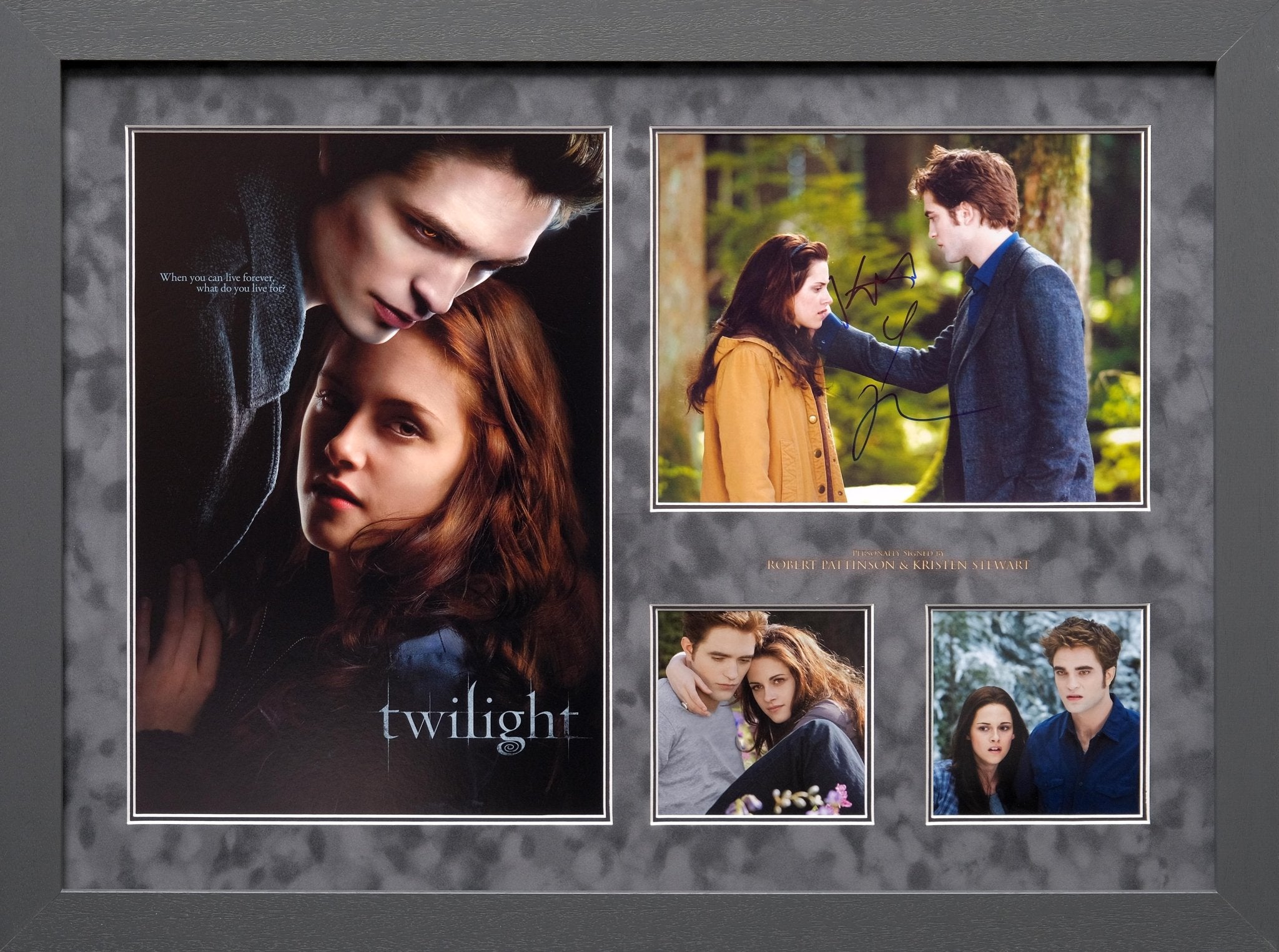 Twilight Photograph Display Signed by Robert Pattinson and Kristen Stewart - Memorabilia Framers Shop